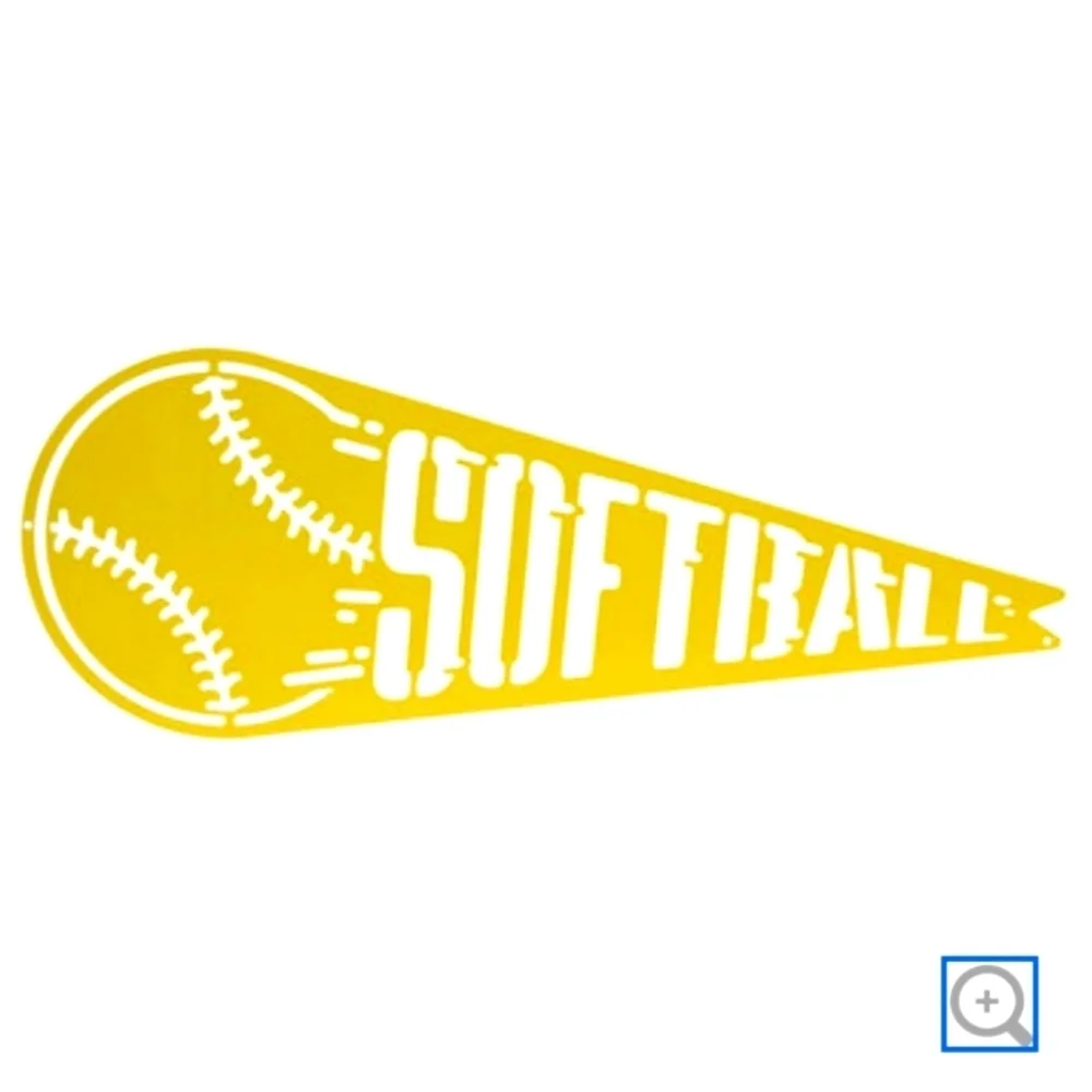 NWT Yellow softball pennant metal wall decor - Picture 1 of 10